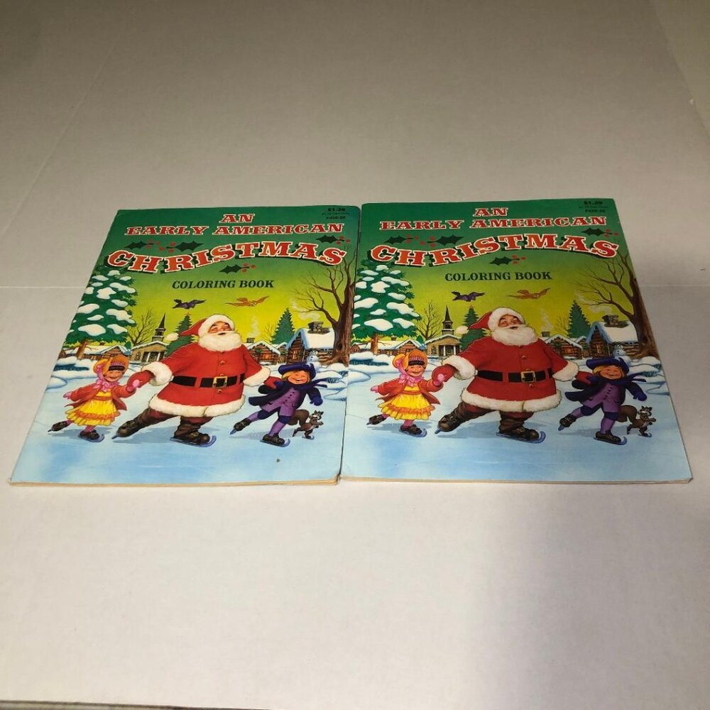 Vintage An Early American Christmas Coloring Book Santa Creative Child Press